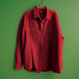 Work N' Sport  4XLT Rust Dark Orange Long Sleeve Cotton Flannel Button Shirt EUC